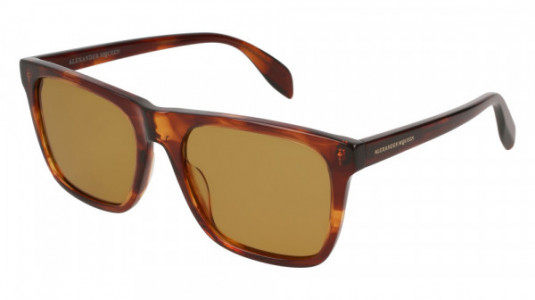 Alexander McQueen AM0112S Sunglasses, HAVANA with YELLOW lenses