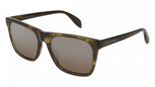 Alexander McQueen AM0112S Sunglasses, HAVANA with SILVER lenses