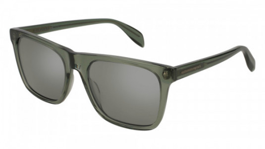 Alexander McQueen AM0112S Sunglasses, GREEN with SILVER lenses