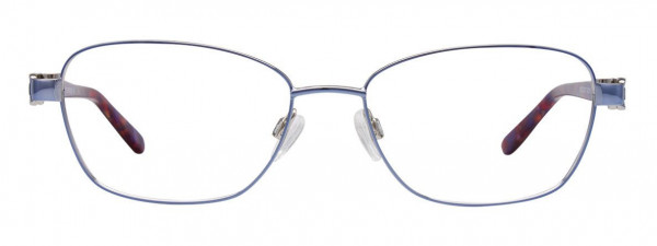 EasyClip EC437 Eyeglasses, 050 - Shiny Blue & Silver