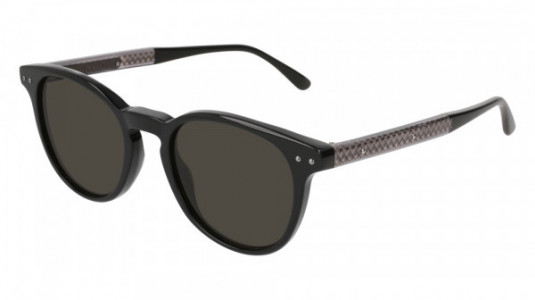 Bottega Veneta BV0128S Sunglasses, BLACK with GREY temples and GREY lenses