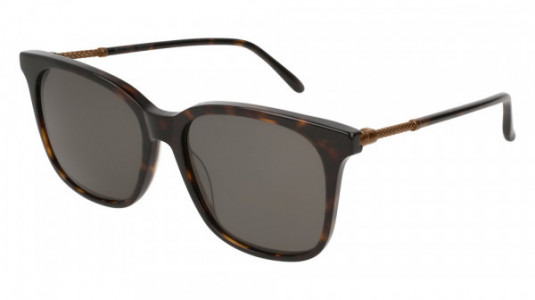 Bottega Veneta BV0131S Sunglasses, 002 - HAVANA with BRONZE temples and GREY lenses