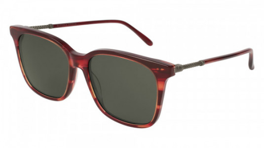 Bottega Veneta BV0131S Sunglasses, 003 - RED with SILVER temples and GREY lenses