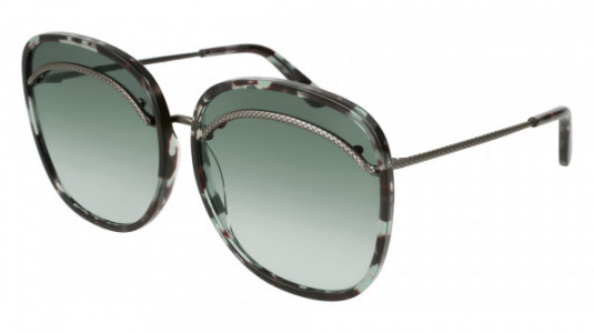 Bottega Veneta BV0138S Sunglasses, HAVANA with SILVER temples and GREY lenses