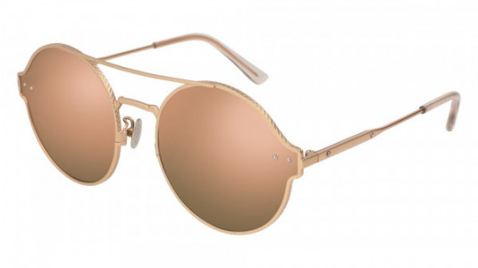 Bottega Veneta BV0141S Sunglasses, 004 - GOLD with PINK lenses