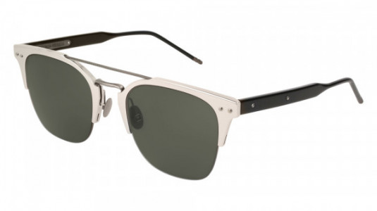 Bottega Veneta BV0146SA Sunglasses, SILVER with BLACK temples and GREY lenses