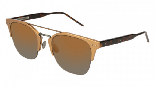 Bottega Veneta BV0146SA Sunglasses, BRONZE with HAVANA temples and BRONZE lenses