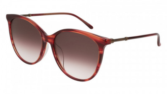 Bottega Veneta BV0154SK Sunglasses, 005 - RED with BRONZE temples and VIOLET lenses