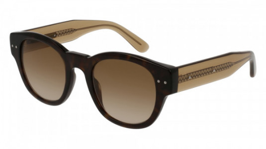 Bottega Veneta BV0082S Sunglasses, HAVANA with ORANGE temples and BROWN lenses