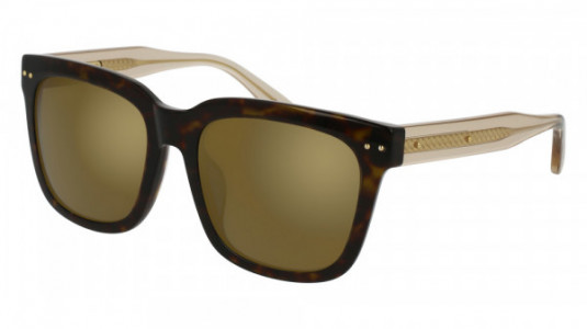 Bottega Veneta BV0088SK Sunglasses, HAVANA with BEIGE temples and BRONZE lenses