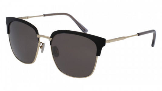 Bottega Veneta BV0090SK Sunglasses, BLACK with GOLD temples and SMOKE lenses