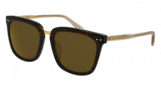 Bottega Veneta BV0093SK Sunglasses, 002 - HAVANA with BEIGE temples and BROWN lenses