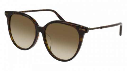 Bottega Veneta BV0103SA Sunglasses, HAVANA with BRONZE temples and BROWN lenses