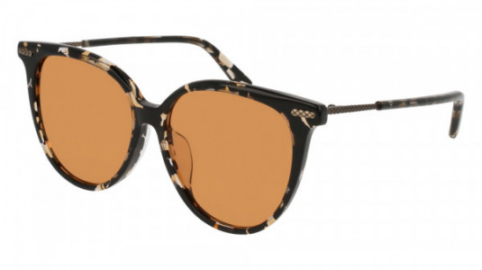 Bottega Veneta BV0103SA Sunglasses, HAVANA with SILVER temples and ORANGE lenses