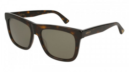 Gucci GG0158S Sunglasses, 002 - HAVANA with GREEN lenses