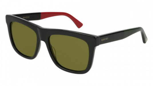 Gucci GG0158S Sunglasses, 004 - BLACK with GREEN lenses