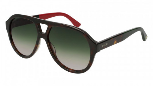 Gucci GG0159S Sunglasses, HAVANA with GREEN lenses