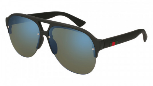 Gucci GG0170S Sunglasses, 002 - BLACK with BLUE lenses
