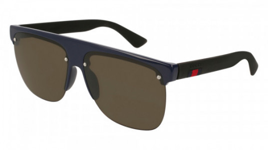 Gucci GG0171S Sunglasses, 004 - BLUE with BLACK temples and BROWN lenses