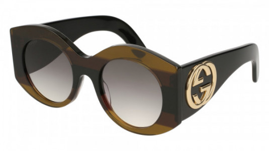 Gucci GG0177S Sunglasses, MULTICOLOR with BLACK temples and GREY lenses