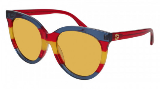 Gucci GG0179SA Sunglasses, MULTICOLOR with RED temples and BROWN lenses