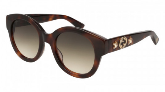 Gucci GG0207S Sunglasses, HAVANA with BROWN lenses