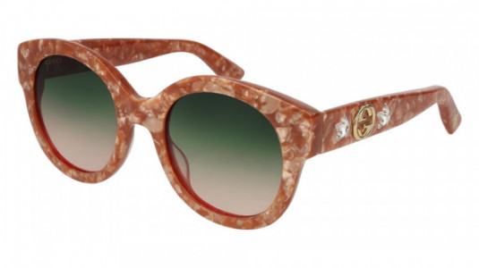 Gucci GG0207S Sunglasses, BEIGE with GREEN lenses