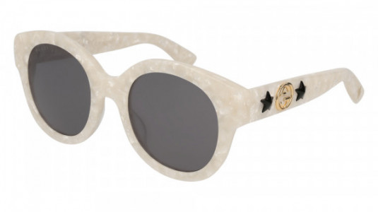 Gucci GG0207S Sunglasses, IVORY with GREY lenses