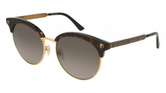Gucci GG0222SK Sunglasses, 002 - HAVANA with GOLD temples and BROWN lenses