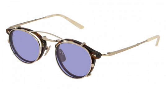 Gucci GG0229S Sunglasses, HAVANA with GOLD temples and VIOLET lenses