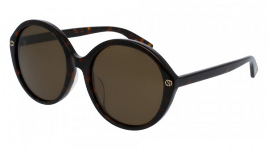 Gucci GG0023SA Sunglasses, HAVANA with BROWN lenses