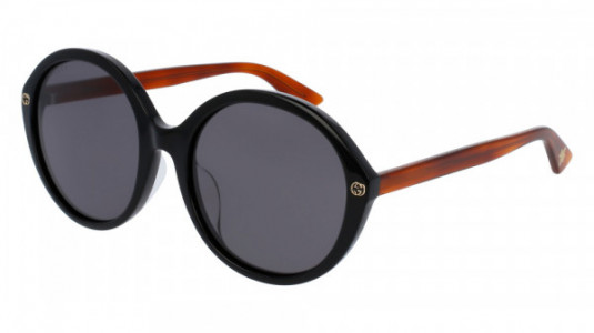 Gucci GG0023SA Sunglasses, BLACK with HAVANA temples and GREY lenses