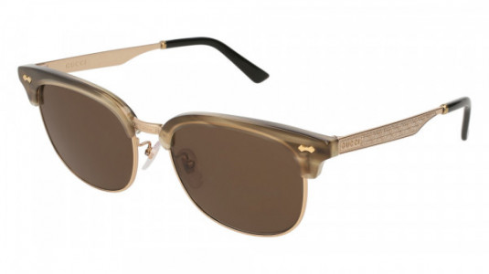 Gucci GG0051SA Sunglasses, HAVANA with GOLD temples and BROWN lenses