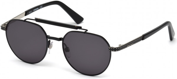 Diesel DL0239 Sunglasses, 01A - Shiny Black / Smoke Lenses