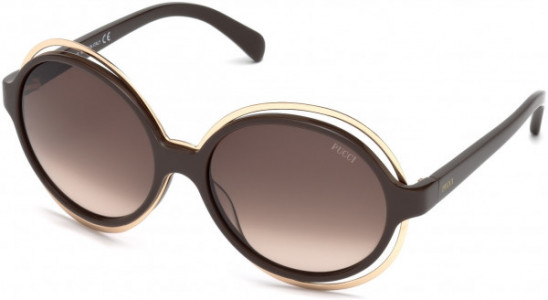 Emilio Pucci EP0055 Sunglasses, 48F - Shiny Dark Brown / Gradient Brown