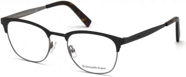 Ermenegildo Zegna EZ5099 Eyeglasses, 002 - Matte Black, Matte Gunmetal & Matte Dark Havana