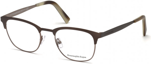 Ermenegildo Zegna EZ5099 Eyeglasses, 050 - Matte Dark Brown, Matte Bronze & Matte Light Brown