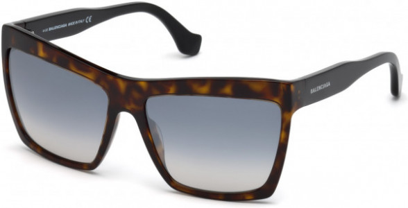 Balenciaga BA0089 Sunglasses, 52X - Dark Havana / Blu Mirror