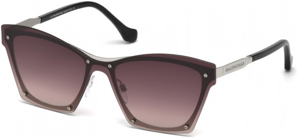 Balenciaga BA0106 Sunglasses, 16T - Shiny Palladium / Gradient Bordeaux
