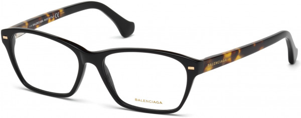 Balenciaga BA5020 Eyeglasses, 001 - Shiny Black