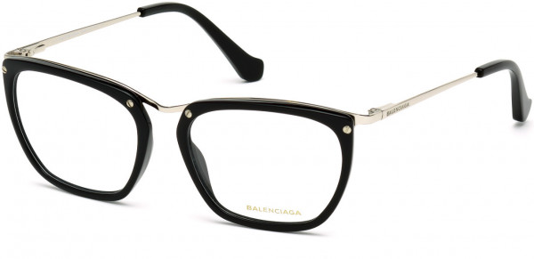 Balenciaga BA5047 Eyeglasses, 001 - Shiny Black