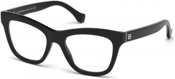 Balenciaga BA5067 Eyeglasses, 001 - Shiny Black