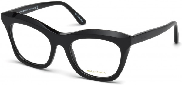 Balenciaga BA5075 Eyeglasses, 001 - Shiny Black