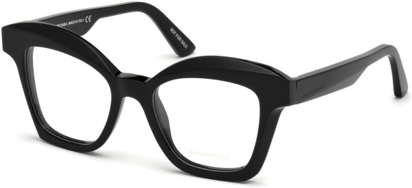 Balenciaga BA5081 Eyeglasses, 001 - Shiny Black