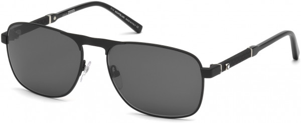 Montblanc MB655S Sunglasses, 02A - Matte Black / Smoke