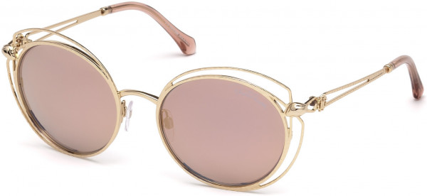 Roberto Cavalli RC1030 Cascina Sunglasses, 28C - Shiny Rose Gold / Smoke Mirror