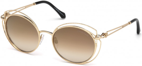 Roberto Cavalli RC1030 Cascina Sunglasses, 28G - Shiny Rose Gold / Brown Mirror