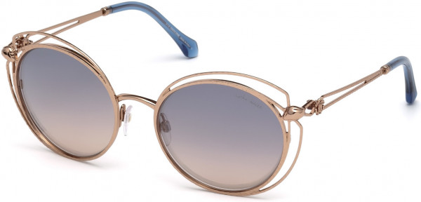 Roberto Cavalli RC1030 Cascina Sunglasses, 34X - Shiny Light Bronze / Blu Mirror
