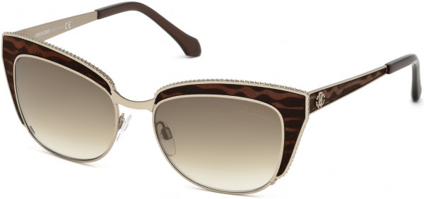 Roberto Cavalli RC973S Sualocin Sunglasses, 34F - Shiny Light Bronze / Gradient Brown