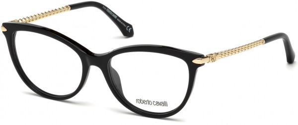 Roberto Cavalli RC5045 Empoli Eyeglasses, 001 - Shiny Black, Shiny Pale Gold